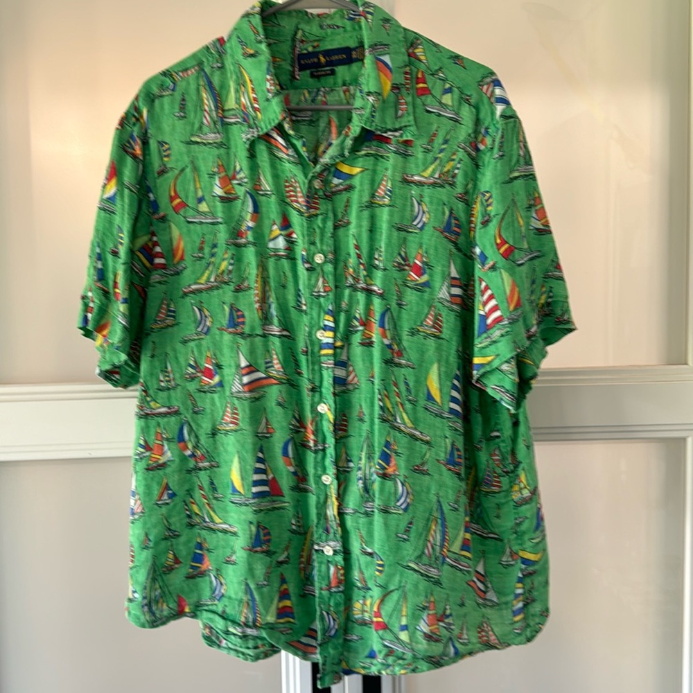 XXL Ralph Lauren linen shirt sleeve button up